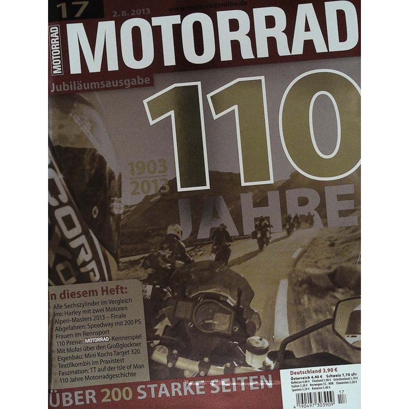 Motorrad Nr.17 / 2 August 2013 - 110 Jahre