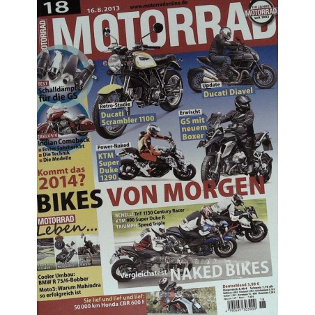 Motorrad Nr.18 / 16 August 2013 - Bikes von Morgen