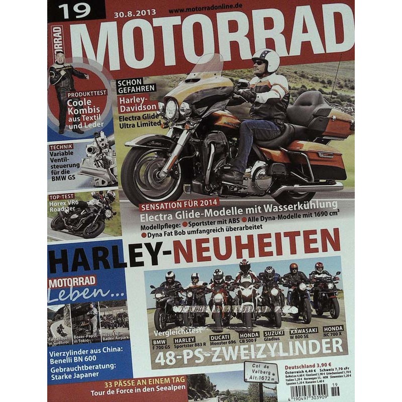 Motorrad Nr.19 / 30 August 2013 - Harley Neuheiten