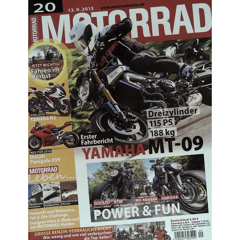 Motorrad Nr.20 / 13 September 2013 - Yamaha MT-09