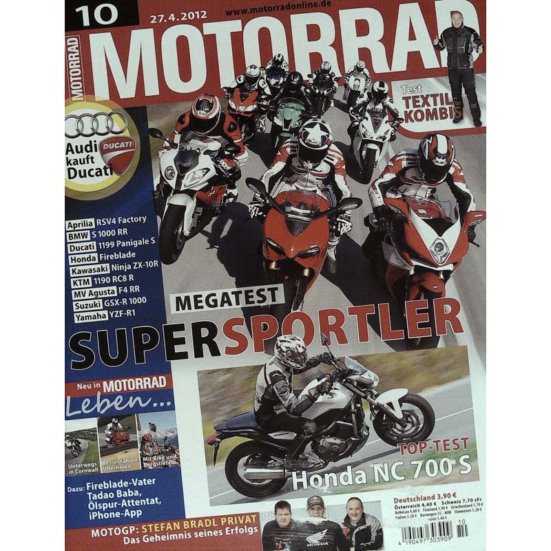 Motorrad Nr.10 / 27 April 2012 - Megatest Super-Sportler