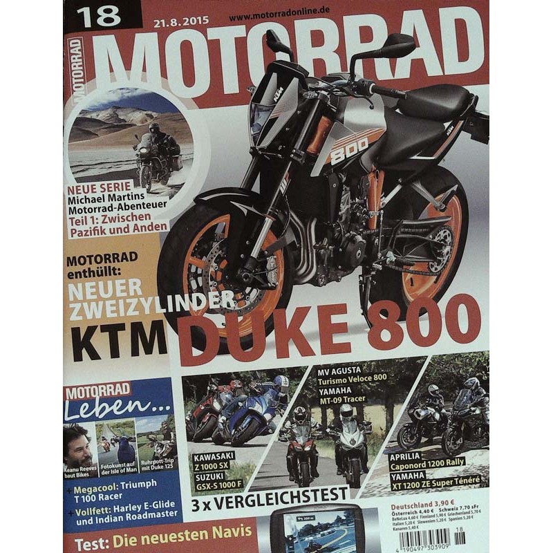 Motorrad Nr.18 / 21 August 2015 - KTM Duke 800
