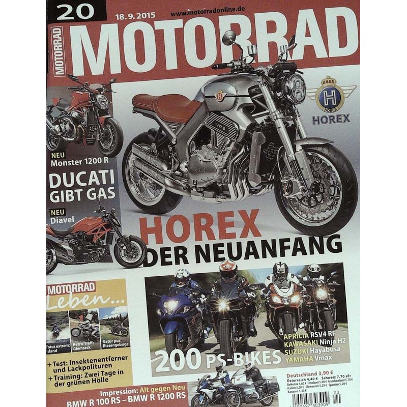 Motorrad Nr.20 / 18 September 2015 - Horex, der Neuanfang