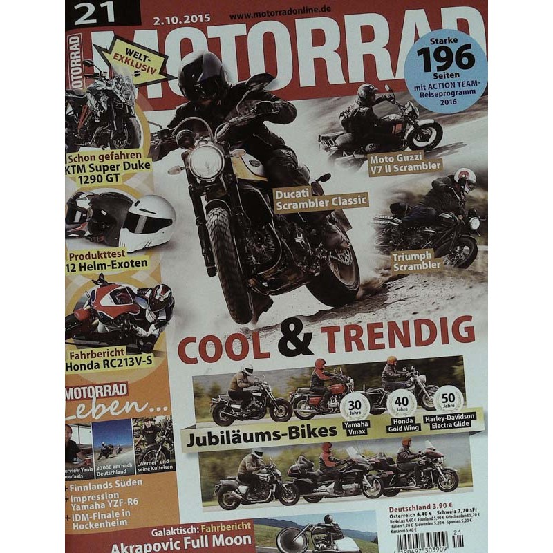 Motorrad Nr.21 / 2 Oktober 2015 - Cool und Trendig