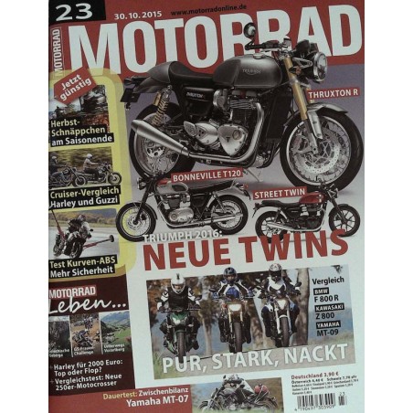 Motorrad Nr.23 / 30 Oktober 2015 - Triumph, neue Twins