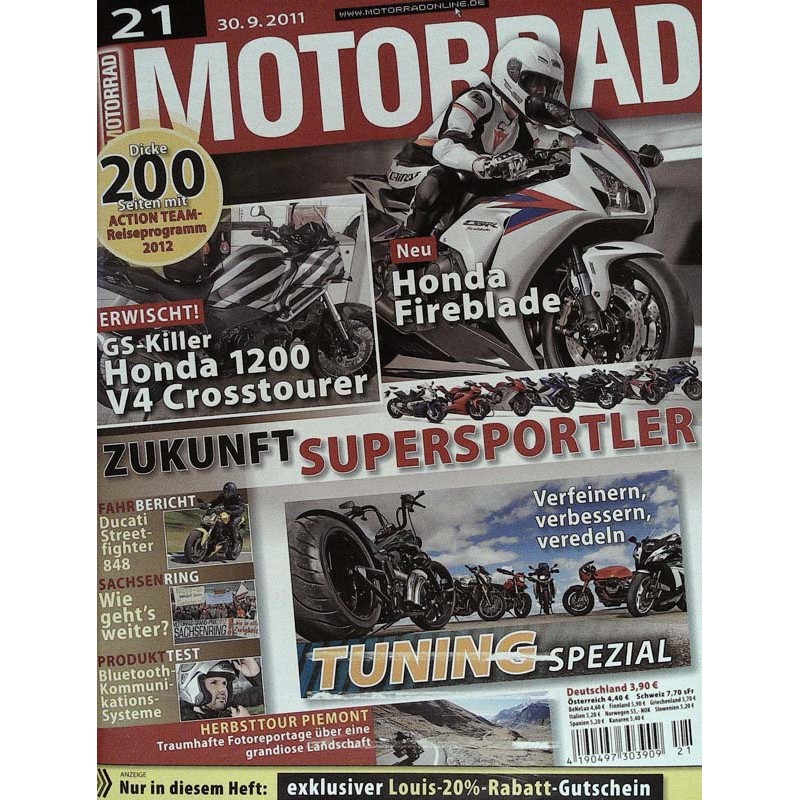 Motorrad Nr.21 / 30 September 2011 - Zukunft Supersportler