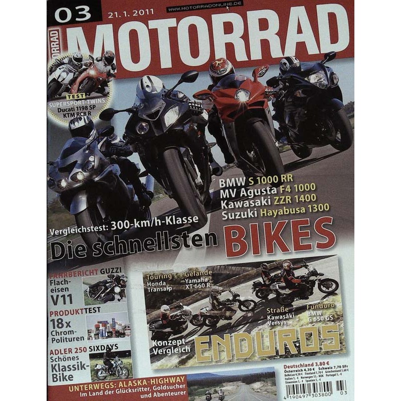 Motorrad Nr.3 / 21 Januar 2011 - Die schnellsten Bikes