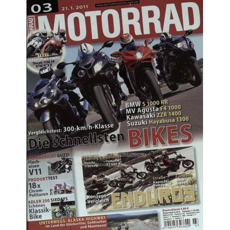 Motorrad Nr.3 / 21 Januar 2011 - Die schnellsten Bikes