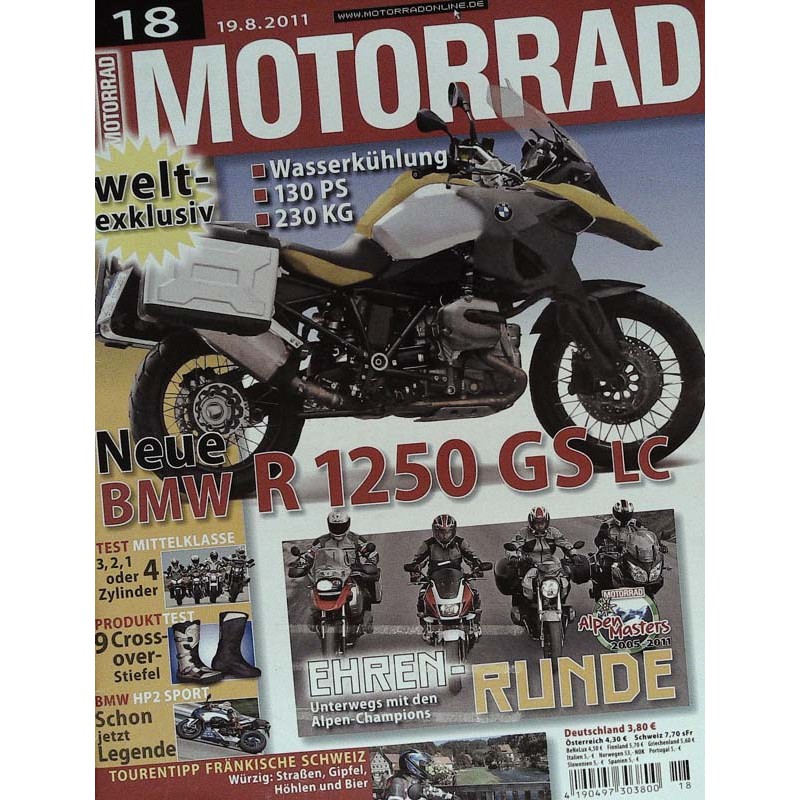 Motorrad Nr.18 / 19 August 2011 - Neu BMW R 1250 GS LC