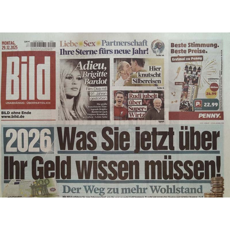 Bild Zeitung Montag, 29 Dezember 2025 - Der Weg zum Wohlstand