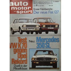 auto motor & sport Heft 9 / 24 April 1971 - VW gegen Opel