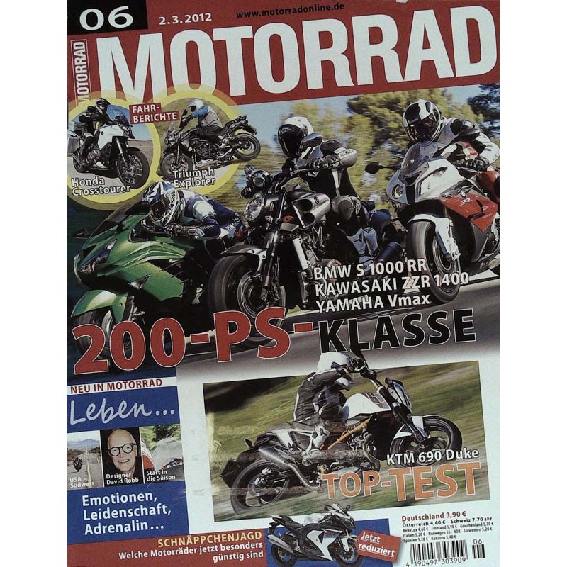 Motorrad Nr.6 / 2 März 2012 - 200 PS-Klasse