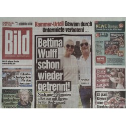 Bild Zeitung Donnerstag, 29 Januar 2026 - Bettina Wulff getrennt