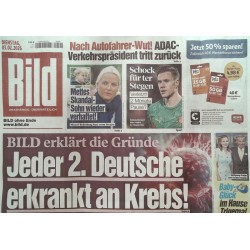 Bild Zeitung Dienstag, 3 Februar 2026 - An Krebs erkranken!