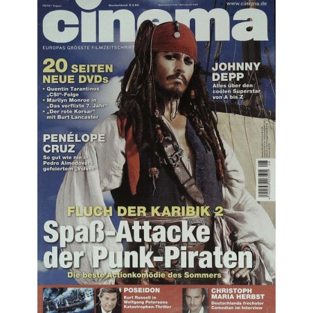 CINEMA 8/06 August 2006 - Fluch der Karibik 2