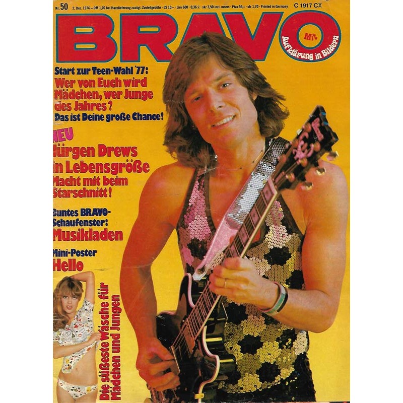 BRAVO Nr.50 / 2 Dezember 1976 - Jürgen Drews in Lebensgröße
