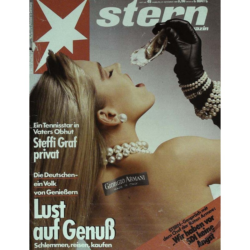 stern Heft Nr.49 / 27 November 1986 - Lust auf Genuss