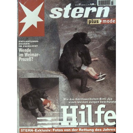 stern Heft Nr.37 / 5 September 1996 - Hilfe ein Gorilla!