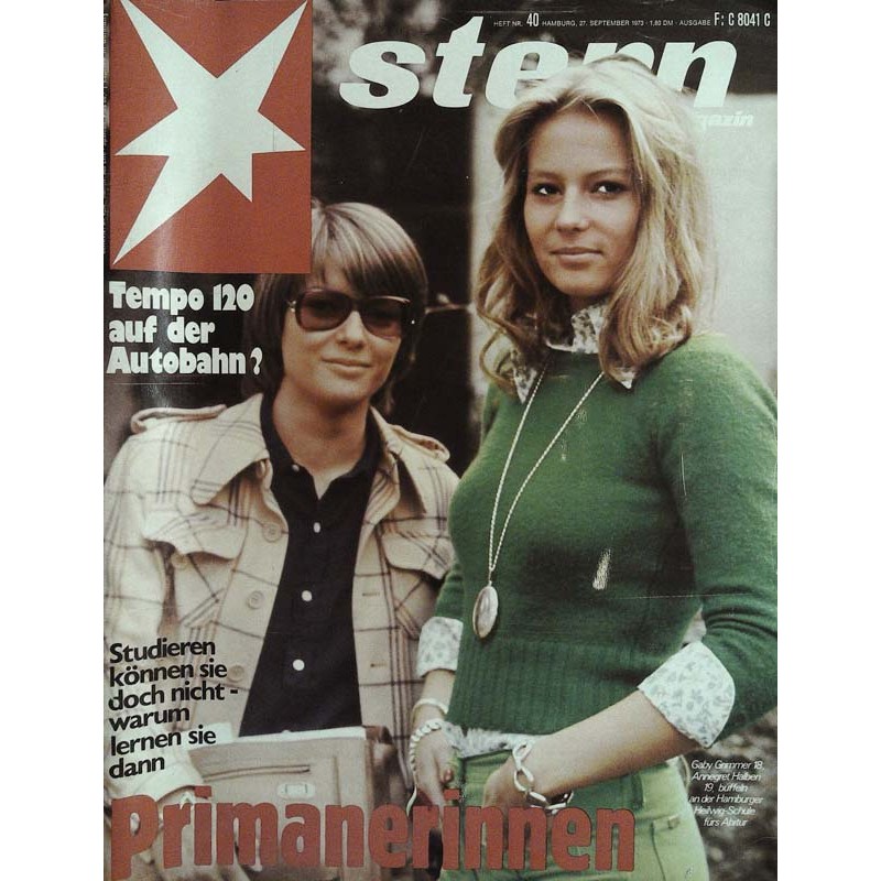 stern Heft Nr.40 / 27 September 1973 - Primanerinnen