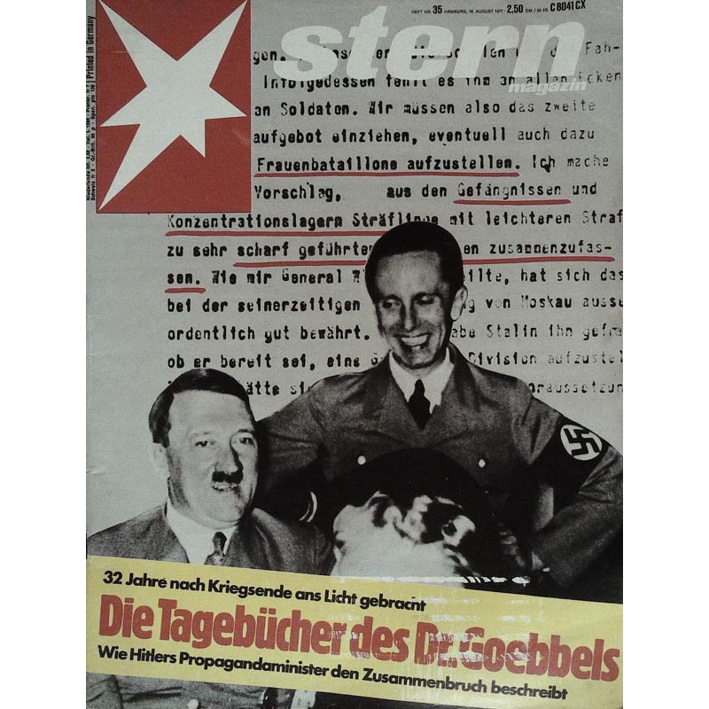 stern Heft Nr.35 / 18 August 1977 - Tagebücher von Dr. Goebbels