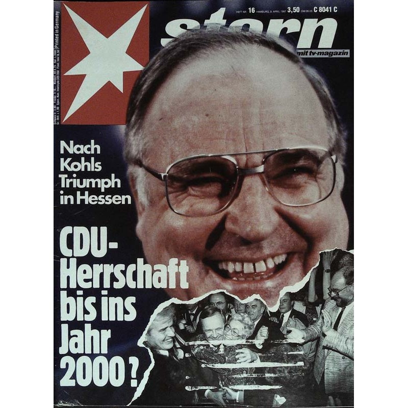 stern Heft Nr.16 / 9 April 1987 - CDU-Herrschaft...