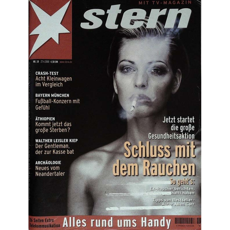 stern Heft Nr.18 / 27 April 2000 - Schluss mit dem Rauchen