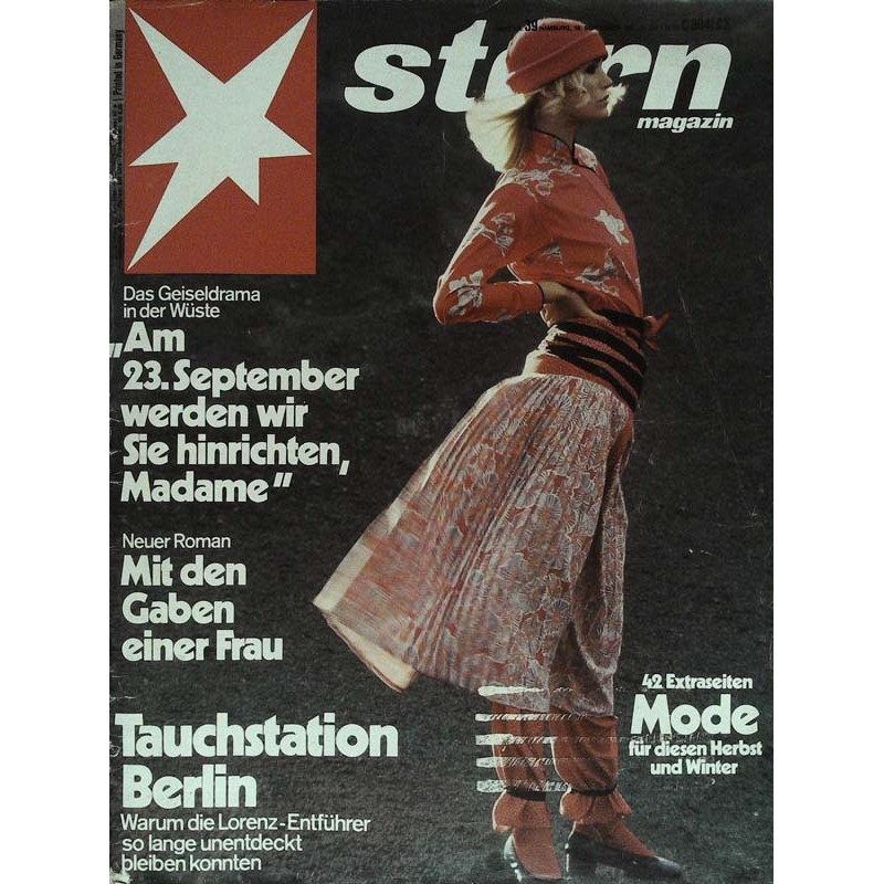 stern Heft Nr.39 / 18 September 1975 - Herbst und Winter-Mode