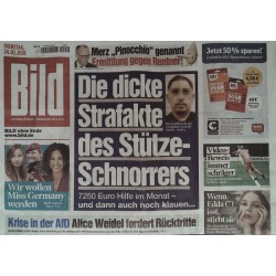 Bild Zeitung Dienstag, 24 Februar 2026 - Der Stütze-Schnorrer
