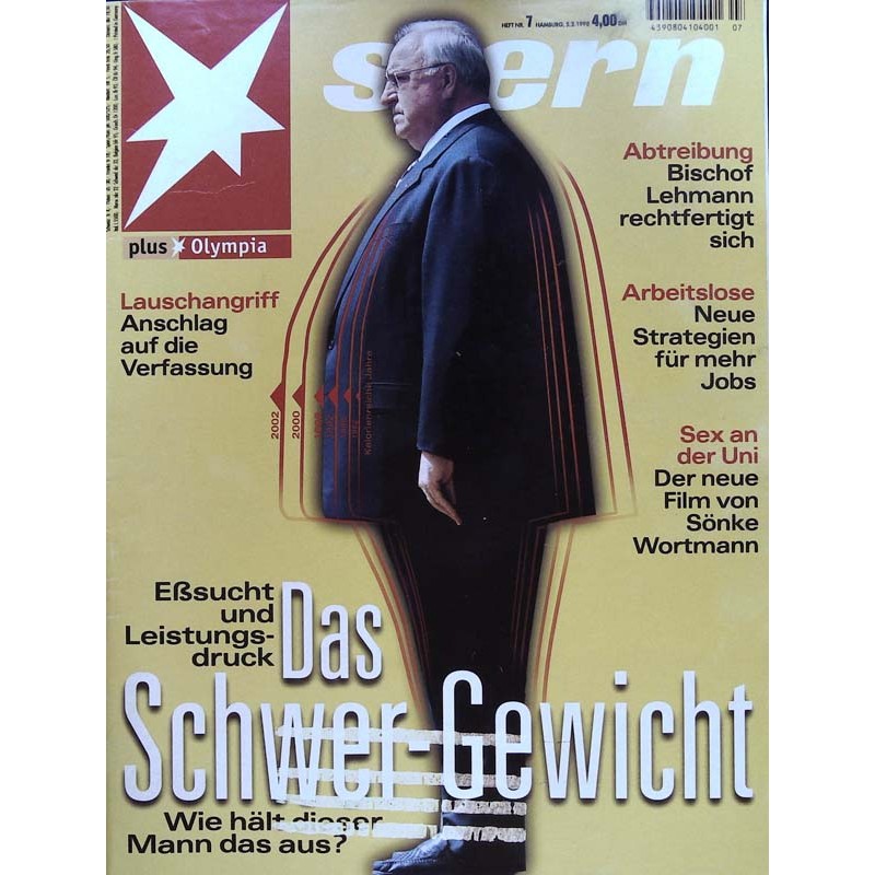 stern Heft Nr.7 / 5 Februar 1998 - Das Schwer-Gewicht