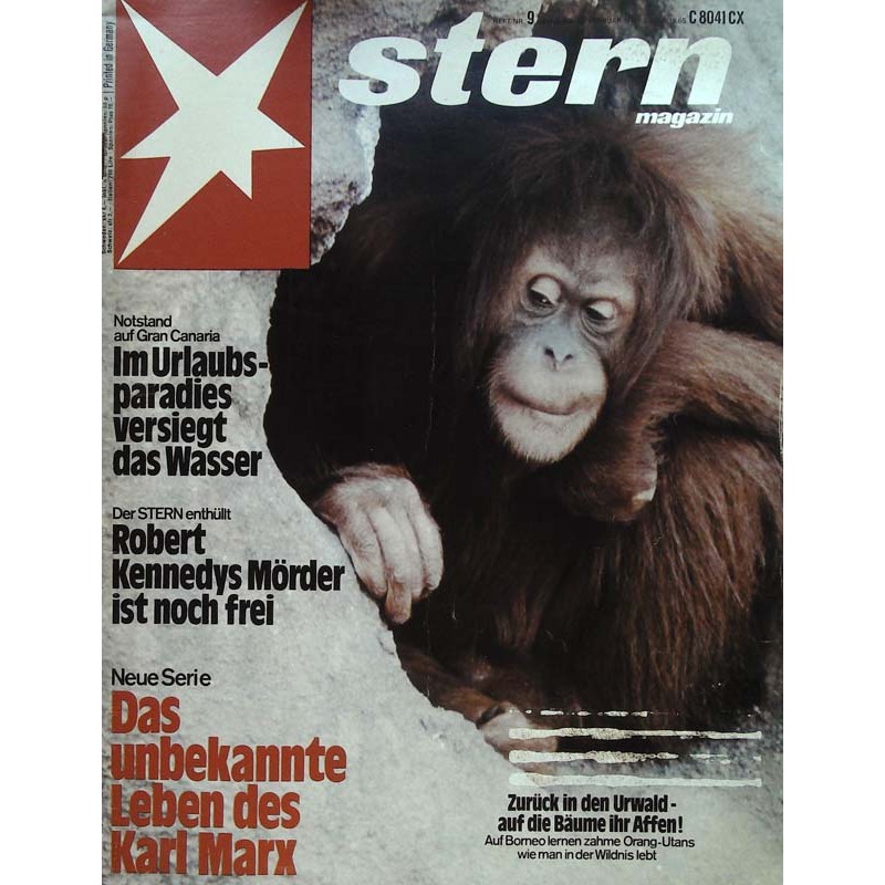 stern Heft Nr.9 / 20 Februar 1975 - Zahme Orang-Utans