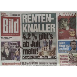 Bild Zeitung Freitag, 6 März 2026 - Renten Knaller