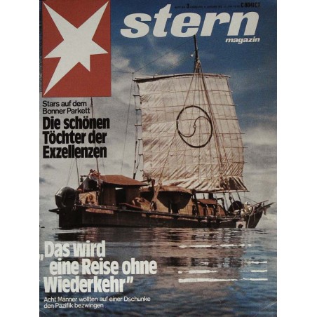 stern Heft Nr.3 / 9 Januar 1975 - Pazifik mit einer Dschunke