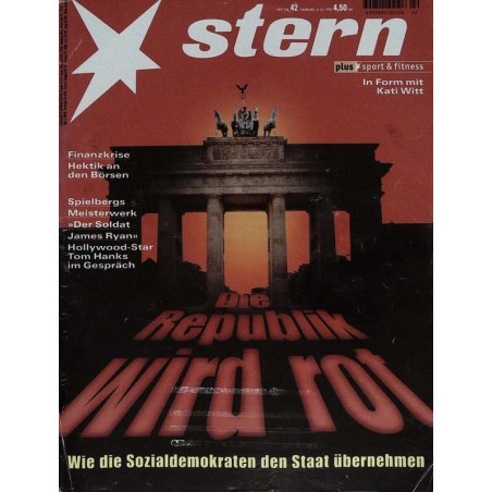 stern Heft Nr.42 / 8 Oktober 1998 - Die Republik wird rot