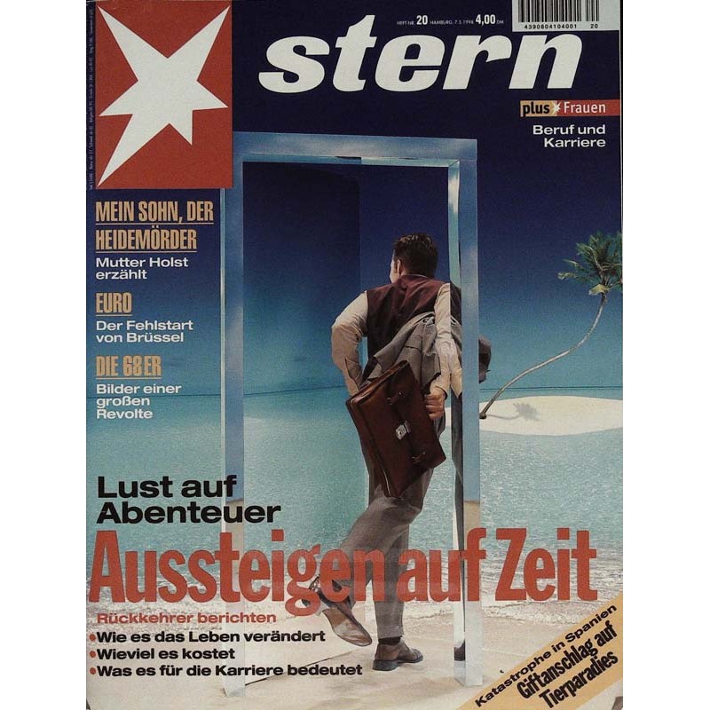 stern Heft Nr.20 / 7 Mai 1998 - Aussteigen auf Zeit