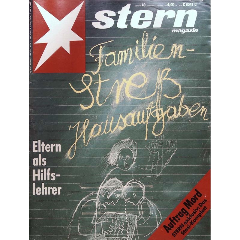 stern Heft Nr.49 / 2 Dezember 1993 - Familienstress Hausaufgaben