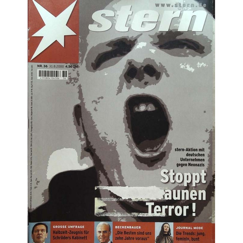 stern Heft Nr.36 / 31 August 2000 - Stoppt den braunen Terror!