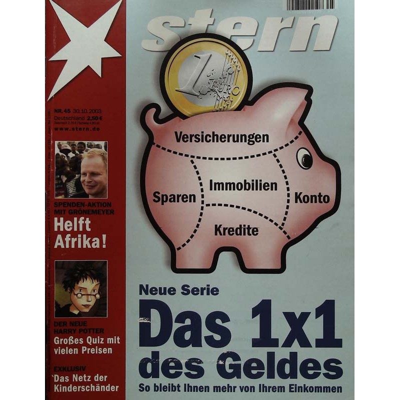stern Heft Nr.45 / 30 Oktober 2003 - Das 1x1 des Geldes