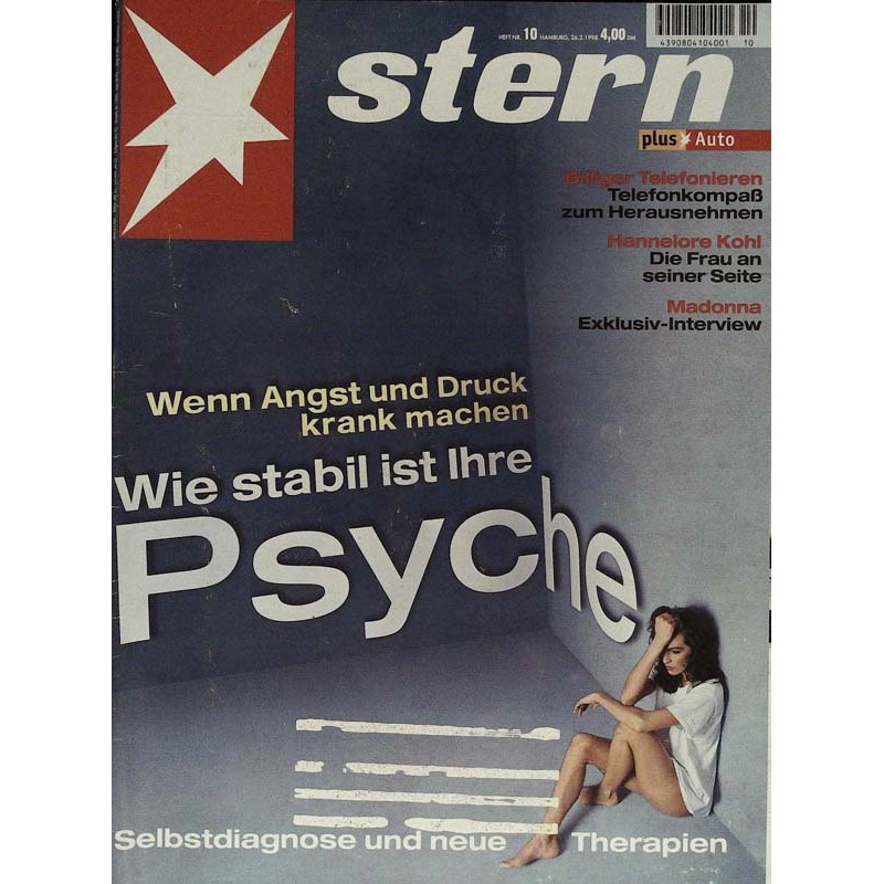 stern Heft Nr.10 / 26 Februar 1998 - Wie stabil ist ihre Psyche?