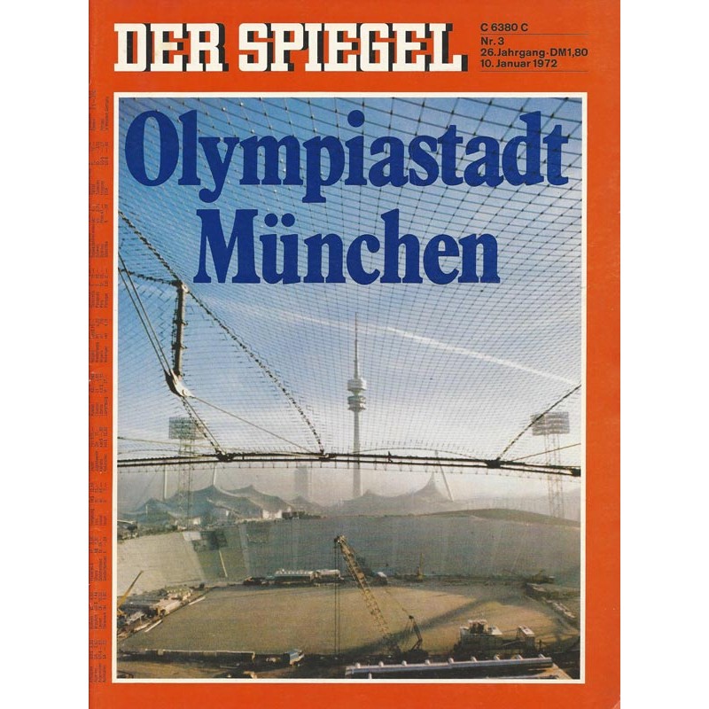 Der Spiegel Nr.3 / 10 Januar 1972 - Olympiastadt München