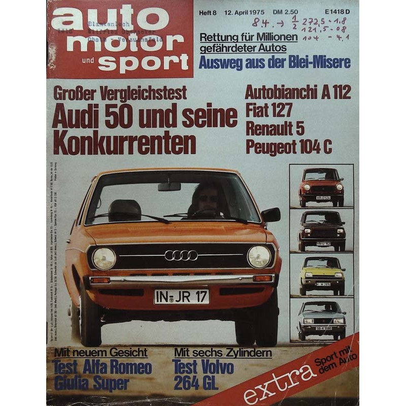 auto motor & sport Heft 8 / 12 April 1975 - Audi 50