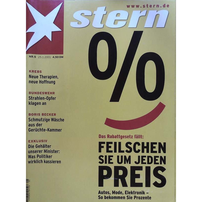 stern Heft Nr.5 / 25 Januar 2001 - Das Rabattgesetz fällt