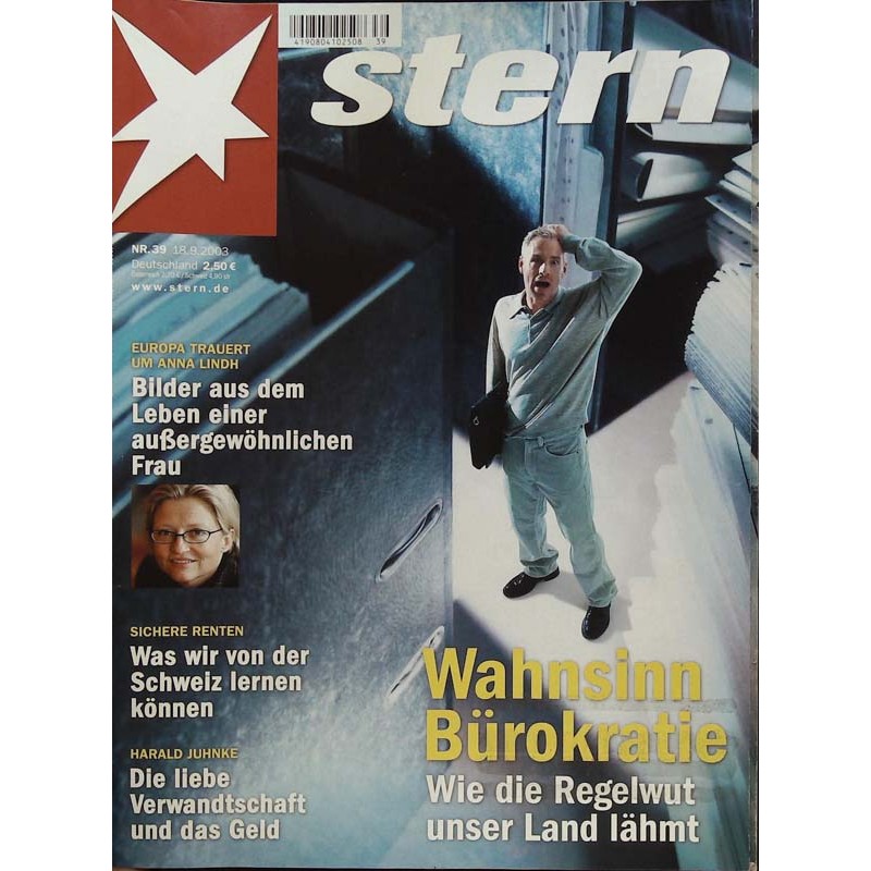 stern Heft Nr.39 / 18 September 2003 - Wahnsinn Bürokratie