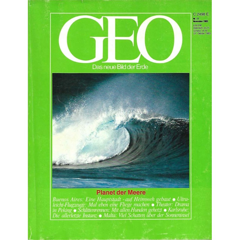 Geo Nr. 11 / November 1983 - Planet der Meere