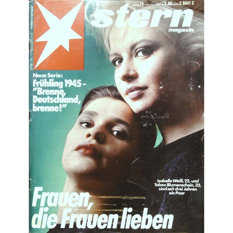 stern Heft Nr.13 / 21 März 1985 - Frauen, die Frauen lieben