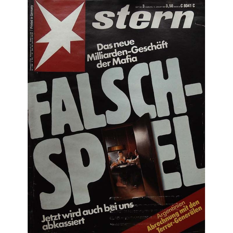 stern Heft Nr.3 / 12 Januar 1984 - Mafia und das Falsch-Spiel