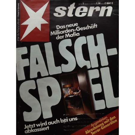 stern Heft Nr.3 / 12 Januar 1984 - Mafia und das Falsch-Spiel
