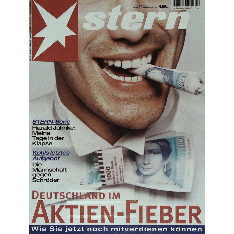 stern Heft Nr.14 / 26 März 1998 - Deutschland im Aktien-Fieber