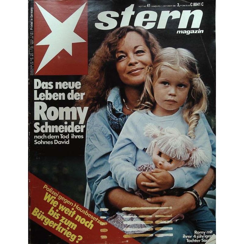 stern Heft Nr.41 / 1 Oktober 1981 - Das neue Leben der Romy Schneider