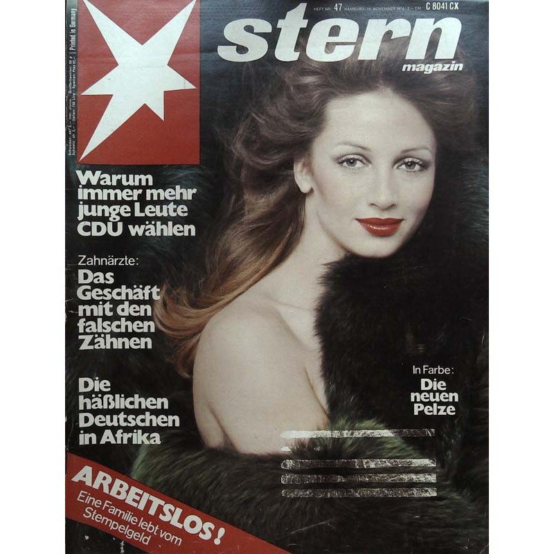 stern Heft Nr.47 / 14 November 1974 - Die neuen Pelze
