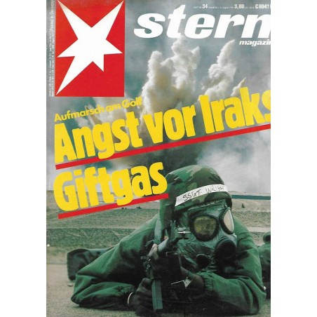 stern Heft Nr.34 / 16 August 1990 - Angst vor Iraks Giftgas